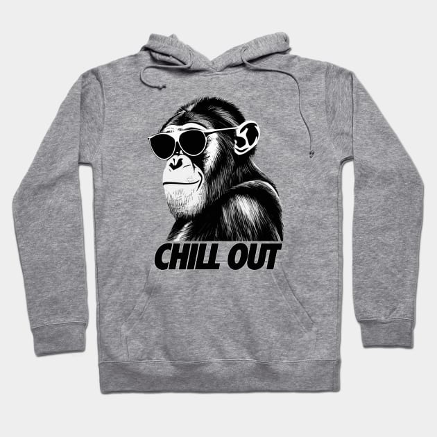 Chimpanzee chill out Hoodie by wamtees